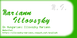 mariann illovszky business card